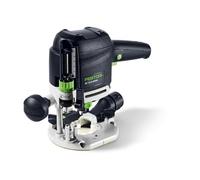 Fresadora OF 1010 REBQ-FS-Set | Fresa de bordes de precisión con módulo de luz LED, tope lateral, pinza de sujeción de 8 mm y juego de accesorios en robusto