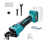Fresadora para Pladur Para Makita 18v Batería,Herramientas Pladur Rotativa Eléctrica de Mano sin Escobillas 30000RPM,6 Velocidades,Tope de Profundidad, para Recortes Rápidos en Pladur(Sin Batería)