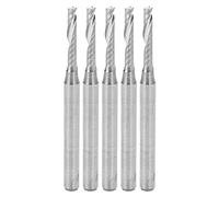 Fresas CNC de acero de tungsteno en espiral de una sola flauta, 5 uds., 3,175x2x12x38mm, ideales para tallado de madera y mecanizado de precisión