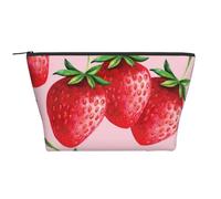 Fresas con Fondo Rosa, Bolsa de artículos de tocador Bolsa de Maquillaje Bolsa de cosméticos Bolsa de artículos de tocador de Viaje portátil
