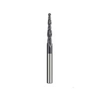 Fresas de extremo cónico de punta esférica de carburo sólido, 2 brocas de enrutador de grabado de flauta, broca de grabado CNC HRC55, fresa de madera, 1 ud.(17mm)