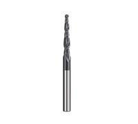 Fresas de extremo cónico punta esférica carburo sólido, 2 brocas enrutador grabado flauta, broca CNC HRC55, fresa madera, 1 ud(R0.5x20.5xD4x50)