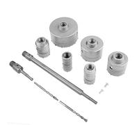 Fresas de taza perforadora, 10 piezas de taladro de pared, brocas SDS de pared, kit de fresas para taladro para pared con vástago de extensión SDS Plus, 35 mm/40 mm/50 mm/65 mm/82 mm/110 mm