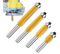 Fresas Para Router De Recorte Al Ras - Juego De 4 Fresas De Carburo De 8 Mm | de Router | Para Trimar y Acabar Bordes de Madera Tablero Acrílico Lámina Sintética y Material Laminado