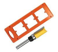 Fresas para Router de Vástago 6,35 mm Tipo 86 Corte Pesado y Perforación | Juego Plantilla Guía Para Apertura Agujeros Para Taladrar Fresar Cortar Cablear Hogar Garaje Muebles