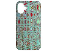 Fresco Abstracto Azul Y Rojo Retro Zigzag Ondas Carcasa para iPhone 16 Plus