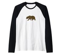 Fresco Al Aire Libre Oso Marrón Alaska Grizzly Camiseta Manga Raglan