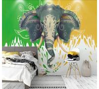 Fresco Bello Arte Colorido Pintado A Mano Elefante Papel Pintado 3D Seda Texturizada Primera Calidad Neutros Material Ideal Para SalóN Dormitorio-430cm×300cm