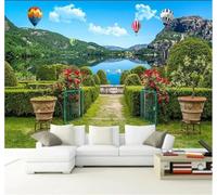 Fresco Bello Jardín Paisajes Globos 3D Papel Pintado Tapiz Textura de Seda Oficina Comedor Sofá Dormitorio Sala Estar TV Fondo Pantalla-250cm×170cm