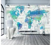 Fresco Bello Mundo Mapa Vetas De Madera Papel Pintado 3D Seda Texturizada Primera Calidad Neutros Material Ideal Para SalóN Dormitorio-300cm×210cm
