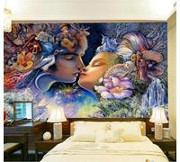 Fresco Bello Onírico Arte Duendes Pareja 3D Papel Pintado Tapiz Textura de Seda Oficina Comedor Sofá Dormitorio Sala Estar TV Fondo Pantalla-200cm×140cm