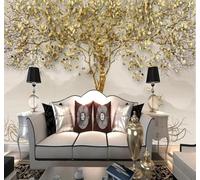 Fresco Bello Pan De Oro Bosque Alces Paisaje 3D Papel Pintado Tapiz Textura de Seda Oficina Comedor Sofá Dormitorio Sala Estar TV Fondo Pantalla-250cm×170cm