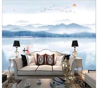 Fresco Bello Tinta China Paisajes Atmósfera 3D Papel Pintado Tapiz Textura de Seda Oficina Comedor Sofá Dormitorio Sala Estar TV Fondo Pantalla-250cm×170cm