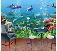 Fresco Bonito Azul Mundo Submarino Paisaje 3D Papel Pintado Lujo Casa Sala Decoración Estar Comedor Sofá Dormitorio TV Fondo de Pared-300cm×210cm