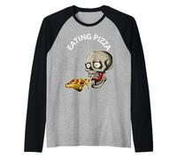 Fresco Comer Pizza Divertido Amar Comida Italiana Camiseta Manga Raglan