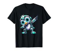 Fresco De Dibujos Animados Pingüino Robot Astronauta Dabbing Mech Camiseta