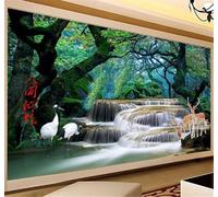 Fresco De Ensueño Bosque Cascada País De Las Maravillas Papel Pintado 3D Seda De Lujo Pared Estudio Comedor Sofa Dormitorio Madera Salon Tv Decorativo-300cm×210cm