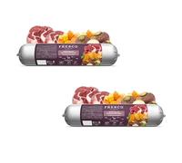 Fresco Dog Barf - Salchichas para perros (2 paquetes de 400 g), diseño de cabra y cabra con colinabo