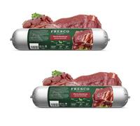 Fresco Dog La salchicha Barf Caballo Pur | 2 x 400 g | Alimento para perros | Puede ayudar a los perros a cuidar de manera óptima | solo una fuente de proteínas | pienso completo caballo