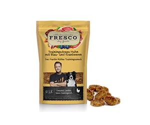 Fresco Dog Martin Rütter Trainingsdrops pollo con arándanos y arándanos 150 g | Comida Perro | Pollo para perros | Snack natural monoproteína | saludable y natural