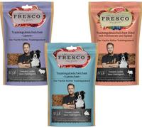 Fresco Martin Rütter - Paquete de degustación de nudillos de entrenamiento, 1 de vacuno, cordero y conejo, 3 x 150 g, aperitivo monoproteína natural, delicioso aperitivo para perros