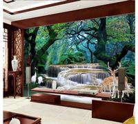 Fresco Onírico Bosque Cascada Paraíso 3D Papel Pintado Pared Fácil Instalación Oficina Sala Estar Sofá Dormitorio TV Fondos Decoración-350cm×256cm