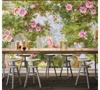 Fresco Plantas Flores Ángeles Paisajes Campestres Papel Pintado 3D Seda Texturizada Primera Calidad Neutros Material Ideal Para SalóN Dormitorio-350cm×256cm