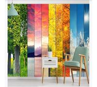 Fresco Sol Estaciones Selva Tropical Paisaje Rompecabezas 3D Papel Pintado Tapiz Textura de Seda Oficina Comedor Sofá Dormitorio Sala Estar TV Fondo Pantalla-350cm×256cm