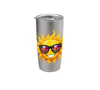 Fresco sol verano Graffiti Beach Vacaciones Vibes Vaso térmico de acero inoxidable de doble pared