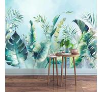 Fresco Tridimensional Hojas Verdes Simples 3D Papel Pintado Seda Texturizada Primera Calidad Sala De Estar Sofá Dormitorio Comedor Hogar Pared-200cm×140cm