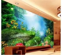Fresco Tridimensional Verde Bosque País De Las Maravillas 3D Papel Pintado Pared Fácil Instalación Oficina Sala Estar Sofá Dormitorio TV Fondos Decoración-400cm×280cm