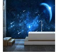 Fresco Y Hermoso Cielo Azul Con Estrellas Y Meteoros 3D Papel Pintado Tapiz Textura de Seda Oficina Comedor Sofá Dormitorio Sala Estar TV Fondo Pantalla-400cm×280cm