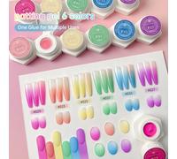 FRESCOBALDI 6pcs 2G Gel de Masaje con Cama de Aire - Esmalte de Gel Duro de Larga Duración para Uñas de Degradado, Salón Profesional