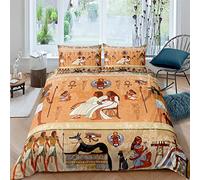 Frescos del Antiguo Egipto Juego De Ropa De Cama 3D 260X240 Cm 100% Microfibra Suave Y Cómoda, 1 Funda Nórdica De Y 2 Fundas E Almohada De - Antialérgico Cómodo Suave Fácil De Limpiar