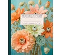 Fresh Blooms Composition Notebook | Contemporary Floral Design College-Ruled Notebook: Close-Up of Daisies and Gerbera Flowers Against Teal Background ... for Students, Artists, and Flower Lovers
