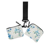 Fresh Blue Flowers in Summer - Cartera para mujer, organizador de dinero de gran capacidad con bolsillo para monedas con cremallera para el trabajo, viajes, 2 unidades, Flores azules frescas en verano