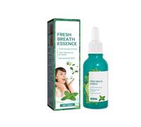 Fresh Breath Esencia de cuidado bucal, suero eliminador de mal aliento, gotas refrescantes naturales para el aliento, dura hasta 8 horas, sabor a menta, fácil de transportar (1 unidad)