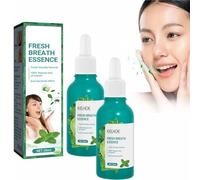 Fresh Breath Oral Care Essence, gotas naturales para refrescar el aliento, suero para refrescar el aliento con sabor a menta, fácil de llevar, fresco por mucho tiempo (2pcs)