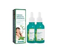 Fresh Breath Oral Care Essence, Suero Eliminador del Mal Aliento, Gotas Naturales para Refrescar el Aliento, Dura hasta 8 Horas,Sabor a Menta,Fácil de Llevar (2pcs)