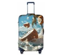 Fresh Coconut Splash - Fundas protectoras elásticas para equipaje de viaje, 45,7 a 81,3 cm, Black, L