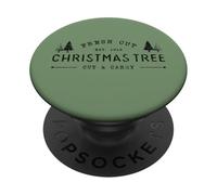 Fresh Cut Christmas Tree, Pine Retro Vintage Graphic Xmas PopSockets PopGrip Adhesivo