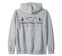 Fresh Cut Christmas Tree, Pine Retro Vintage Graphic Xmas Sudadera con Capucha