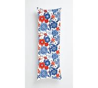 Fresh Floral Body Pillow Case Cover 50x150cm, Long Backrest Cushion Pillow Protector with Zipper, Decorative Bedding Pillowcase, Soft Body Pillow Cover for Couch Bedroom Blue Red