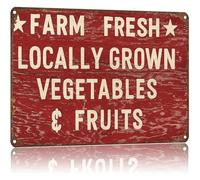 Fresh From The Garden Metal Sign Vintage Retro Rustic Wall Art Country Kitchen Farm Decor 8 X 12 in
