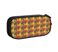 Fresh Fruits - Bolsa de papelería ligera con estampado de piña, para escuela, universidad, oficina, viajes, niños, niñas y adultos, Black, Talla única, Juego de mochila escolar