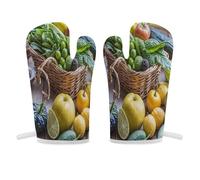 Fresh Fruits - Manopla de horno antideslizante para horno de alta resistencia al calor, guantes de cocina suaves y cómodos, guantes de cocina para colgar, guantes de cocina, 1 par