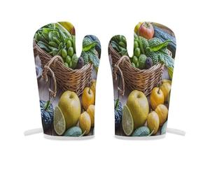 Fresh Fruits - Manopla de horno antideslizante para horno de alta resistencia al calor, guantes de cocina suaves y cómodos, guantes de cocina para colgar, guantes de cocina, 1 par