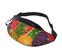 Fresh Fruits - Riñonera de piña para correr, senderismo, viajes, entrenamiento, pasear al perro, deportes, pesca, riñonera, Black, Talla única