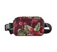 Fresh Fruits - Riñonera elegante para mujeres y hombres, gran capacidad, esencial de viaje con correa ajustable para viajes, correr, senderismo, Frutas frescas, borgoña, 1 size