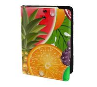Fresh Fruits - Soporte para pasaporte con estampado de piña, artículos esenciales de viaje, cartera antirrobo para tarjetas y pasaportes, tamaño para adaptarse a todos los pasaportes estándar